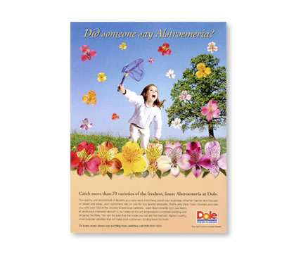 Trade business ad for Dole Fresh Flower